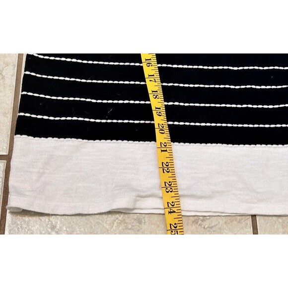 J. Jill Women's Size L Black/White Textured Striped Lightweight Sweater - Picture 11 of 14